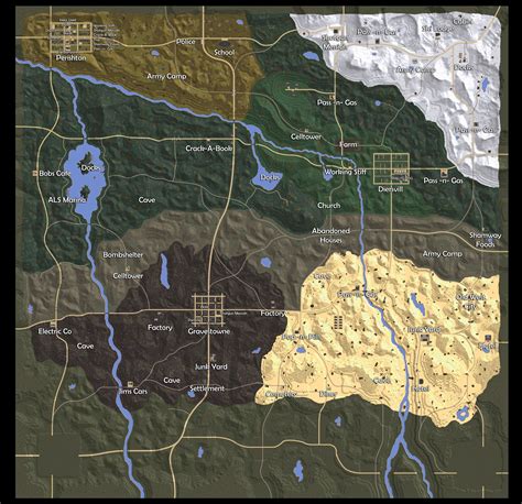 A screenshot of Navezgane map in 7 Days To Die game